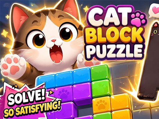Quebra-cabeça de blocos de gato