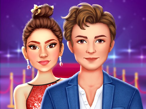 Casal de celebridades na moda no tapete vermelho