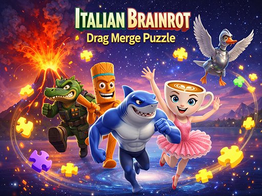 Quebra-cabeça italiano Brainrot Drag Merge