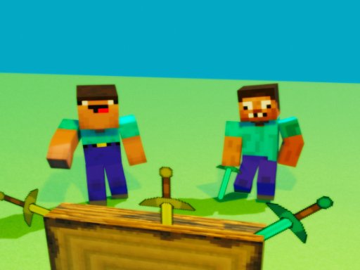 Noob vs Pro, mas a faca atingiu o Minecraft