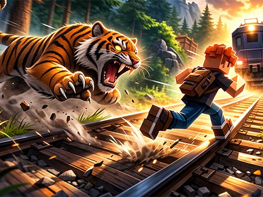 Correndo de um tigre faminto