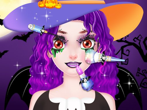 Doce menina Halloween vestir-se