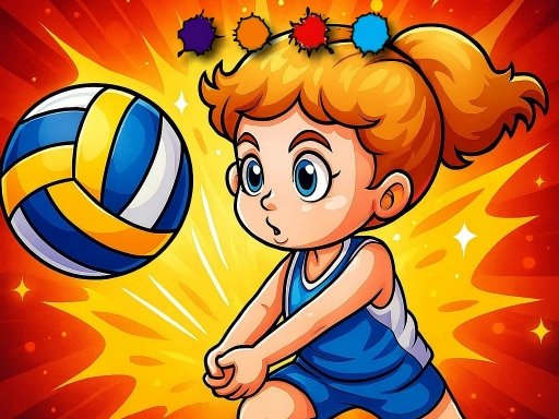 Coloração divertida de vôlei